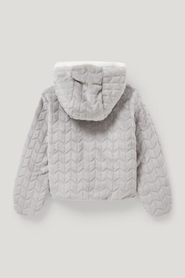 Baby Boys - Baby-Fleecejacke mit Kapuze - hellgrau