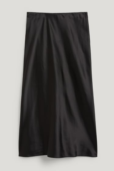Damen - Satin-Rock - schwarz