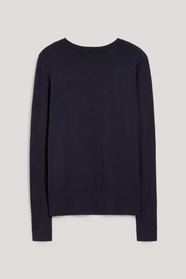 Damen - Basic-Pullover - dunkelblau