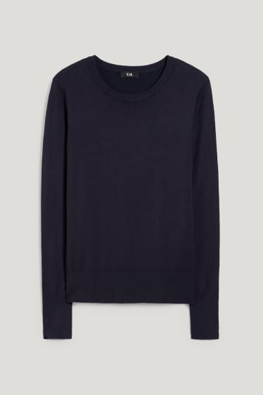 Damen - Basic-Pullover - dunkelblau