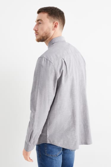 Herren - Oxford Hemd - Regular Fit - Button-down - grau