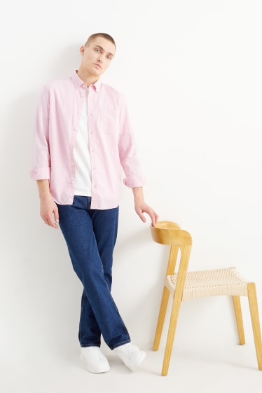 Herren - Oxford Hemd - Regular Fit - Button-down - rosa