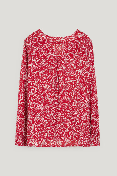 Damen - Bluse - gemustert - dunkelrot