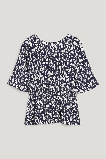 Damen - Bluse - gemustert - dunkelblau