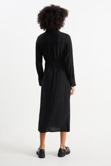 Damen - Blusenkleid - schwarz