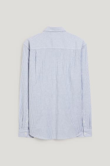 Men - Oxford shirt - slim fit - button-down collar - striped - blue