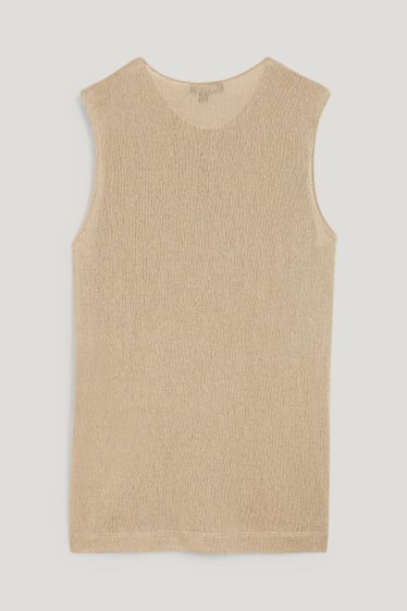 Women - Knitted top - light beige