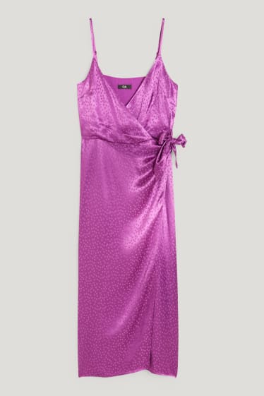Women - Wrap dress - polka dot - violet