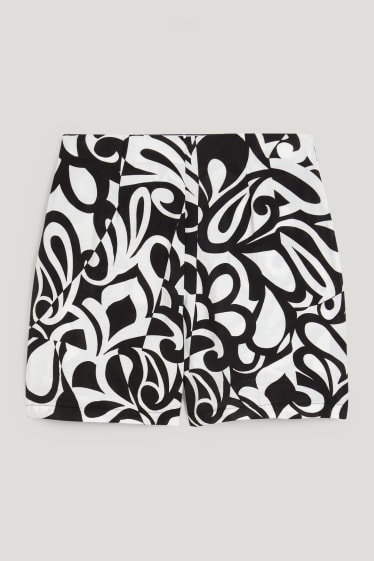 Damen - Skort - gemustert - schwarz / weiß