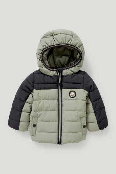 Baby Boys - Baby-Steppjacke mit Kapuze - grün