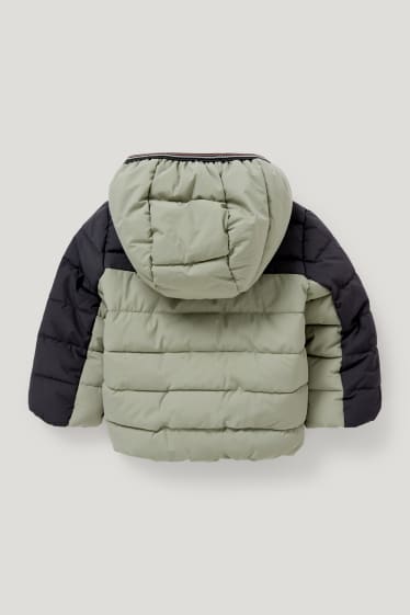 Baby Boys - Baby-Steppjacke mit Kapuze - grün