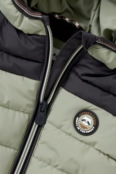Baby Boys - Baby-Steppjacke mit Kapuze - grün