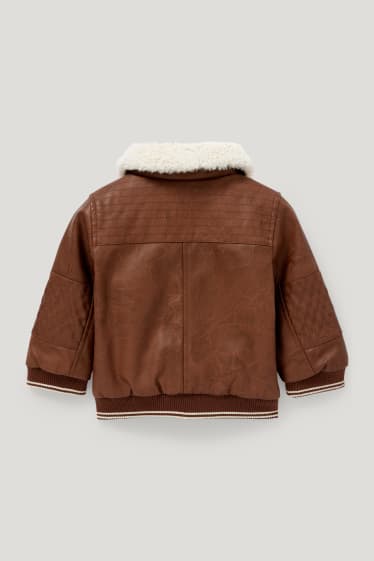 Baby Boys - Baby-Bikerjacke - Lederimitat - braun