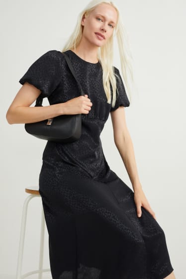 Damen - Empirekleid - gemustert - schwarz