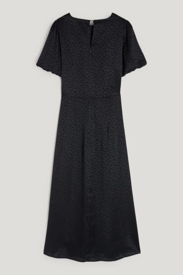 Damen - Empirekleid - gemustert - schwarz