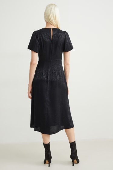 Damen - Empirekleid - gemustert - schwarz