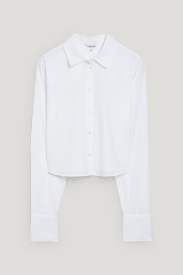 Clockhouse Girls - CLOCKHOUSE - Crop Bluse - weiß