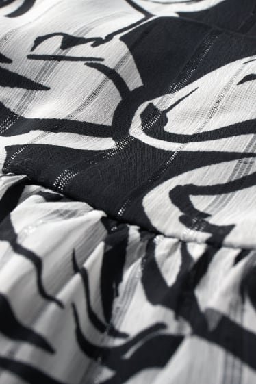 Damen - Chiffon-Kleid - geblümt - schwarz