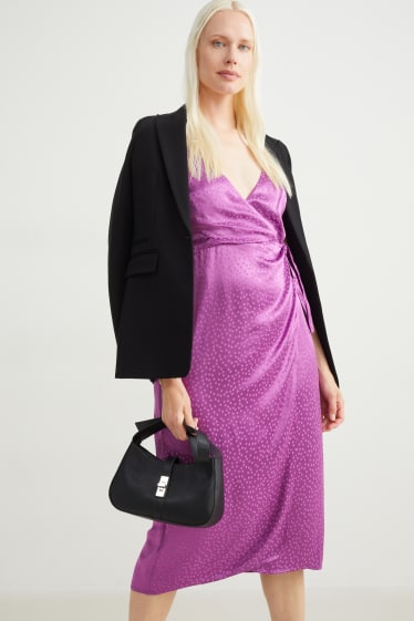 Women - Wrap dress - polka dot - violet