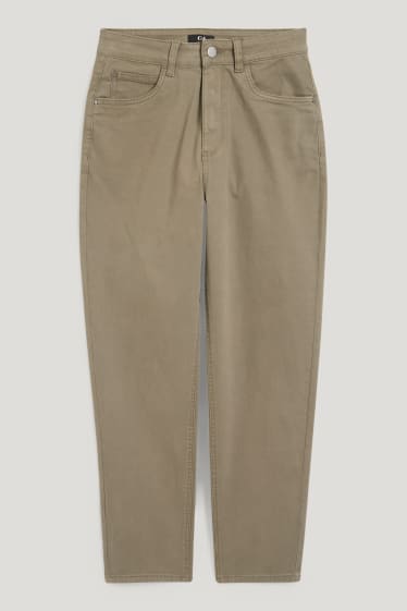 Damen - Mom Jeans - High Waist - grün