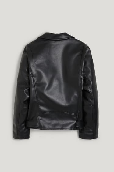 Dames XL - CLOCKHOUSE - bikerjack - imitatieleer - zwart