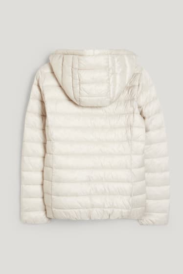 Mujer - Chaqueta acolchada con capucha - crema