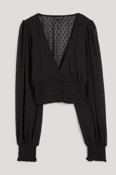Clockhouse Girls - CLOCKHOUSE - Crop Bluse - schwarz