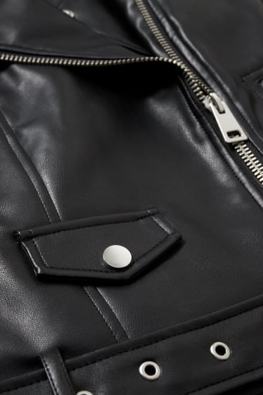 Clockhouse Girls - CLOCKHOUSE - Bikerjacke - Lederimitat - schwarz
