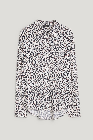 Damen - Bluse - gemustert - cremeweiß