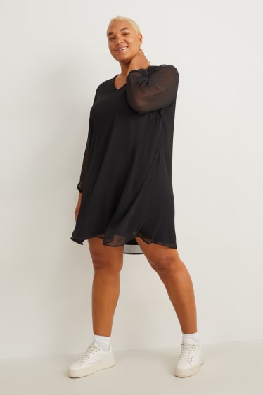 Femmes - Robe en mousseline - noir