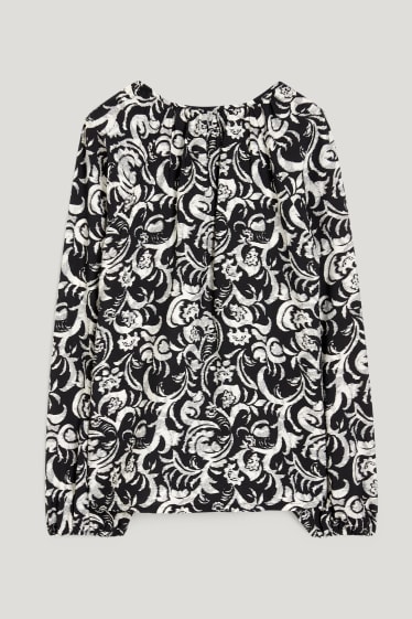 Damen - Bluse - gemustert - schwarz