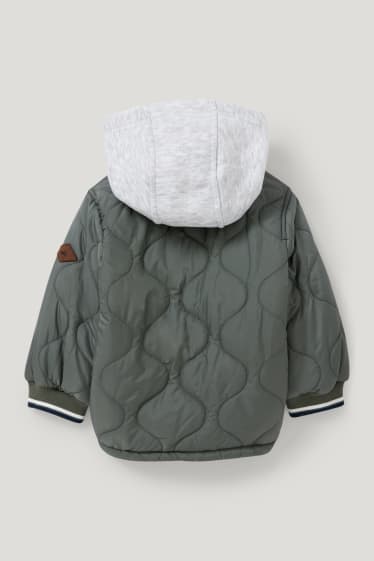 Baby Boys - Baby-Steppjacke mit Kapuze - grün