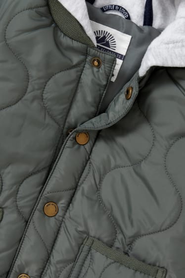 Baby Boys - Baby-Steppjacke mit Kapuze - grün