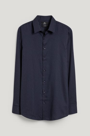 Men - Business shirt - regular fit - Kent collar - easy-iron - dark blue