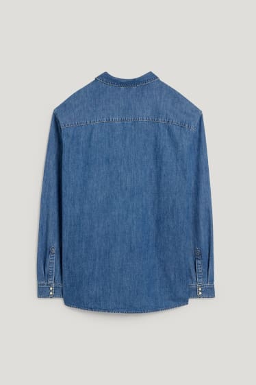 Home XL - Camisa texana - regular fit - Kent - texà blau fosc