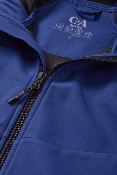 Herren - Softshelljacke mit Kapuze - 4 Way Stretch - dunkelblau
