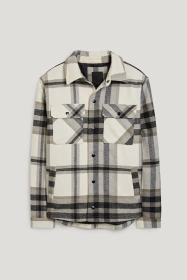 Clockhouse Boys - Overhemdjas - geruit - licht beige