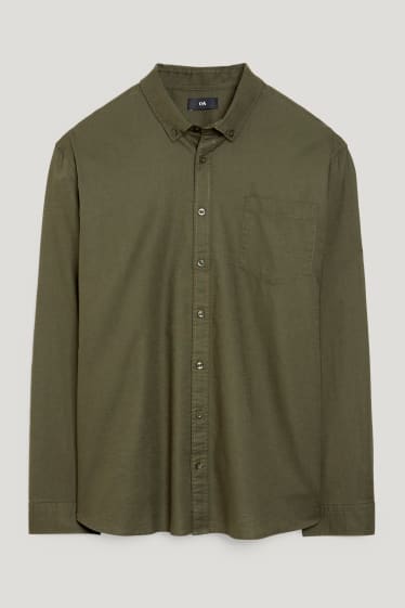 Home XL - Camisa Oxford - regular fit - button-down - verd fosc