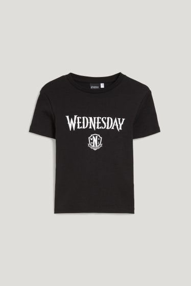 Dívčí - Wednesday - tričko s krátkým rukávem - černá