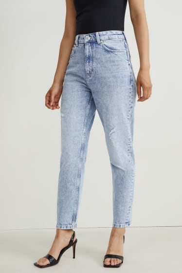 Women - Mom jeans - high waist - LYCRA® - denim-light blue