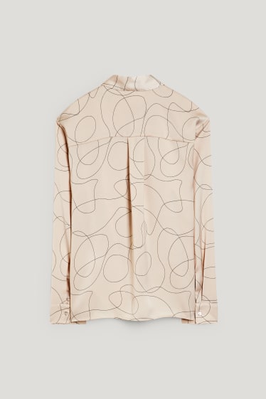 Damen - Business-Bluse - gemustert - beige