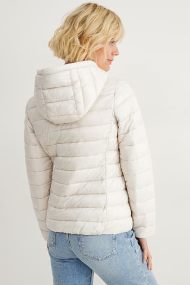 Mujer - Chaqueta acolchada con capucha - crema
