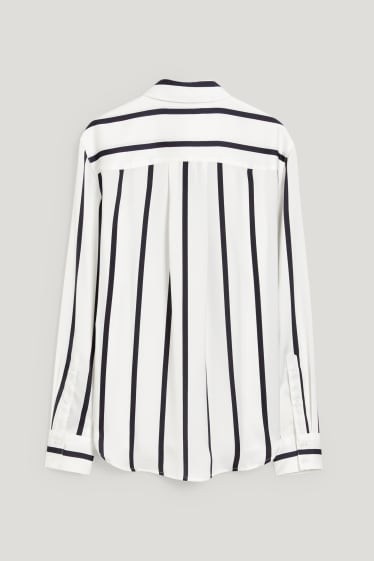 Damen - Bluse - gestreift - cremeweiß