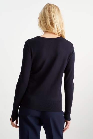 Damen - Basic-Pullover - dunkelblau