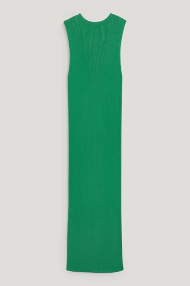 Damen - Figurbetontes Strickkleid - gerippt - grün