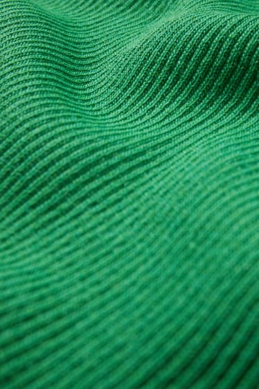 Damen - Figurbetontes Strickkleid - gerippt - grün