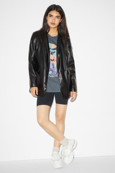 Clockhouse femme - CLOCKHOUSE - blazer - regular fit - similicuir - noir