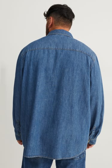 Home XL - Camisa texana - regular fit - Kent - texà blau fosc