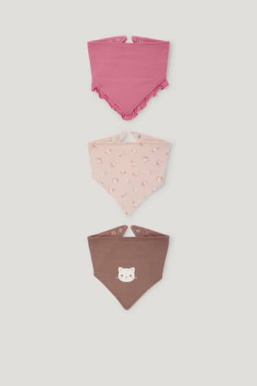 Baby Girls - Multipack of 3 - baby triangular scarf - brown