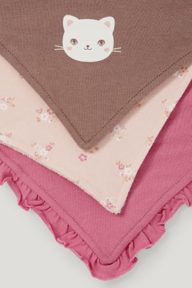 Baby Girls - Multipack of 3 - baby triangular scarf - brown